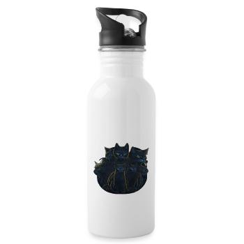 Cat for cat lovers - Water bottle with straw - white - Right
