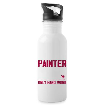 Painter - No Rich Parents Job Profession - Trinkflasche mit integriertem Trinkhalm - Weiß - Rechts