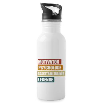 Lustiger Basketballtrainer Spruch - Trinkflasche mit integriertem Trinkhalm - Weiß - Rechts