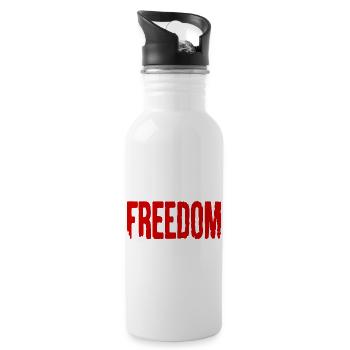 Freedom - Trinkflasche mit integriertem Trinkhalm - Weiß - Rechts