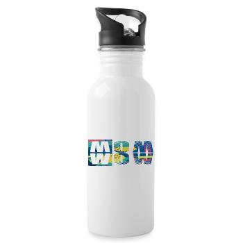 Mama Mom Wow Mothers Day Funny Cute Family Mother - Water bottle with straw - white - Right