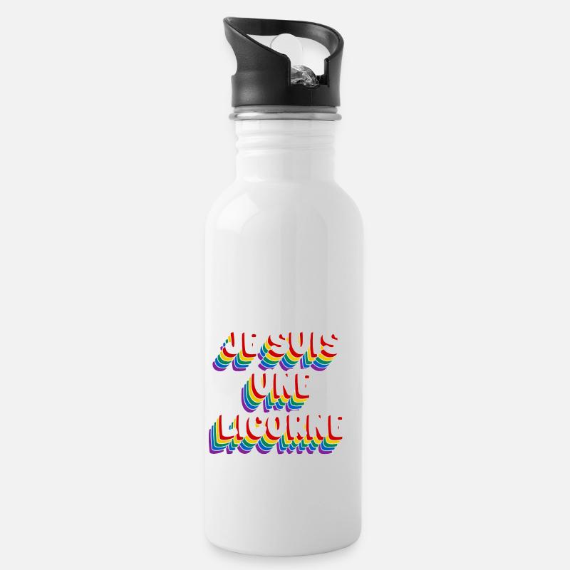 JE SUIS UNE LICORNE - Gourde avec paille intégrée - blanc