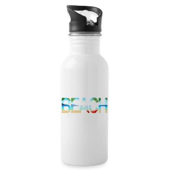 Beach - Water bottle with straw - white - Right