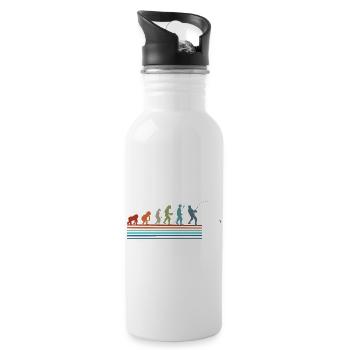 Vintage Fisherman Retro Evolution - Trinkflasche mit integriertem Trinkhalm - Weiß - Rechts