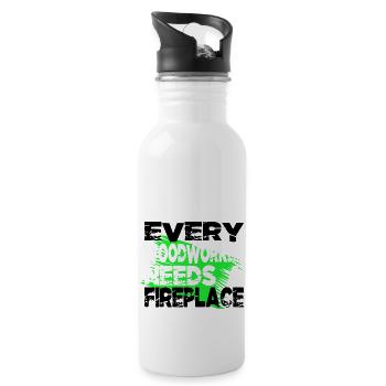carpenter hoodies and sweatshirts hearbeat sayings - Water bottle with straw - white - Right
