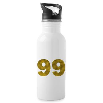 Anniversaire 99 ans - Gourde avec paille intégrée - blanc - Droite