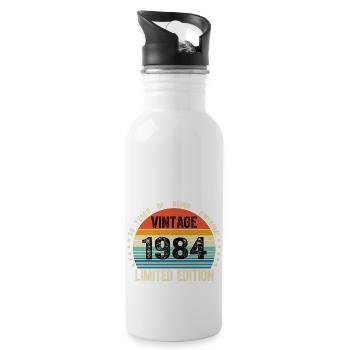 Vintage 1984 40 Years Old 40th Birthday Limited - Gourde avec paille intégrée - blanc - Droite