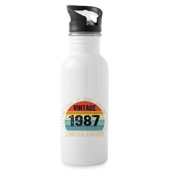 Vintage 1987 37 Years Old 37th Birthday Limited - Gourde avec paille intégrée - blanc - Droite