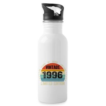Vintage 1996 28 Years Old 28th Birthday Limited - Water bottle with straw - white - Right