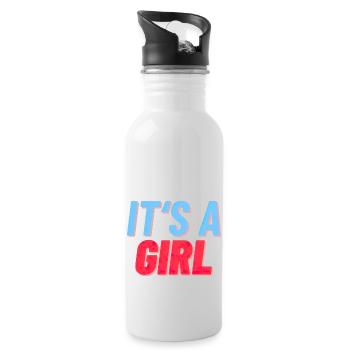 It's a Girl - Es ist ein Mädchen Geburt Reveal - Trinkflasche mit integriertem Trinkhalm - Weiß - Rechts