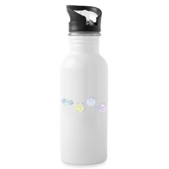Accessoires de sport de fitness - couleur - Gourde avec paille intégrée - blanc - Droite