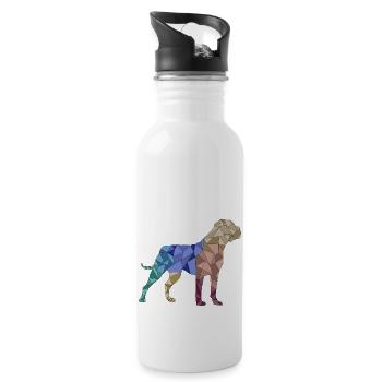 CANE CORSO geometric - Water bottle with straw - white - Right