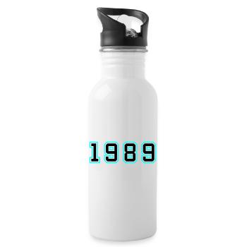 1989 Year Birthday - Water bottle with straw - white - Right