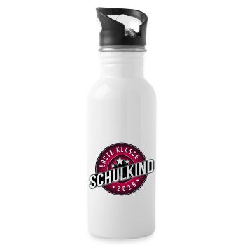 Erste Klasse schulkind 2025 mädchen rosa - Trinkflasche mit integriertem Trinkhalm - Weiß - Rechts