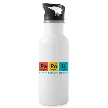 papou elements science cadeau papa drole - Gourde avec paille intégrée - blanc - Droite