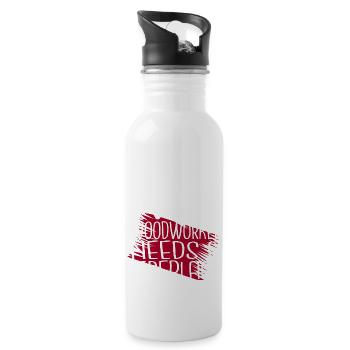 Aaron Carpenter Tshirts Carpenter Joke Jackhammer - Water bottle with straw - white - Right