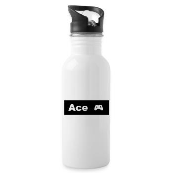 Ace: Das Signet des Überlegenen - Trinkflasche mit integriertem Trinkhalm - Weiß - Rechts