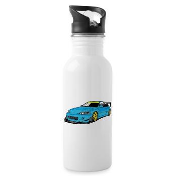 Racing car - Trinkflasche mit integriertem Trinkhalm - Weiß - Rechts