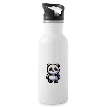 Easily Distracted By Cute Pandas - Water bottle with straw - white - Right