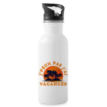 Vacances d'été - Gourde avec paille intégrée - blanc - Droite