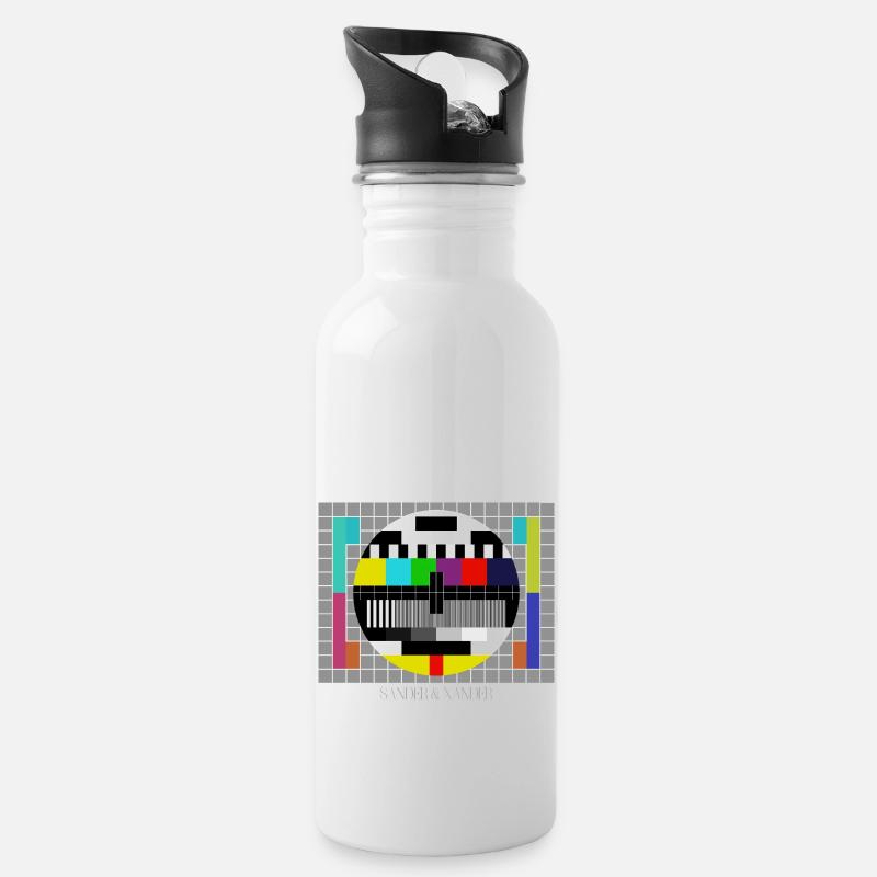 SANDER XANDER 13 - Trinkflasche mit integriertem Trinkhalm - Weiß