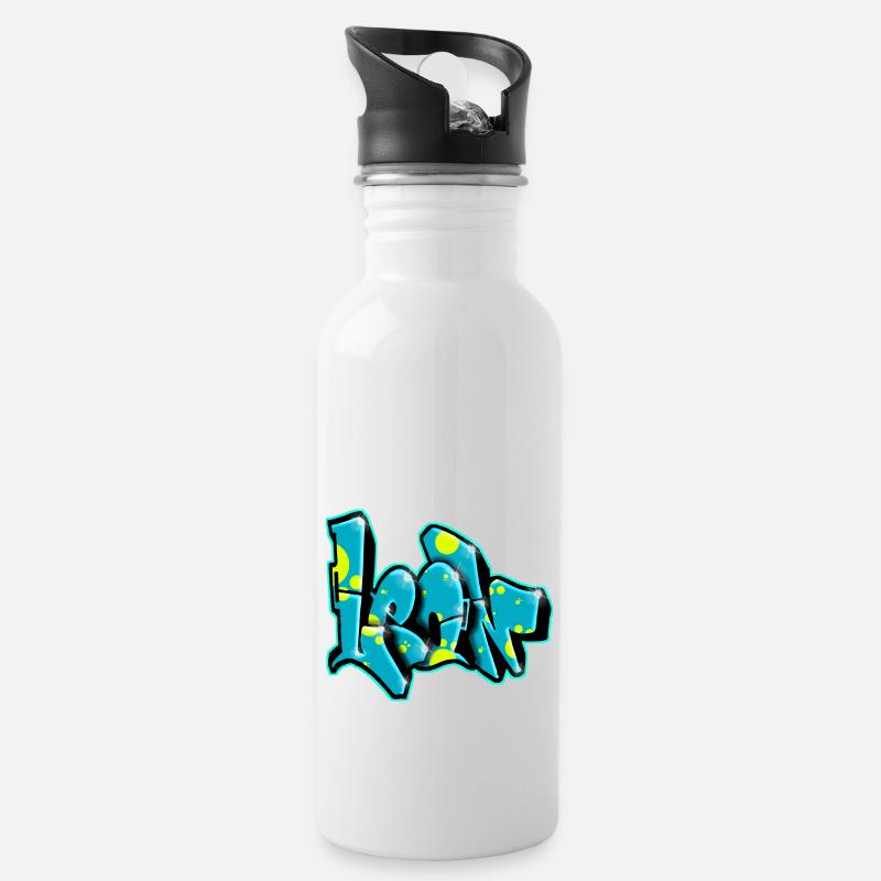 LEON GRAFFITI NAME print - Gourde avec paille intégrée - blanc