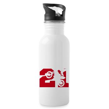 Moto 21 biker - Water bottle with straw - white - Right
