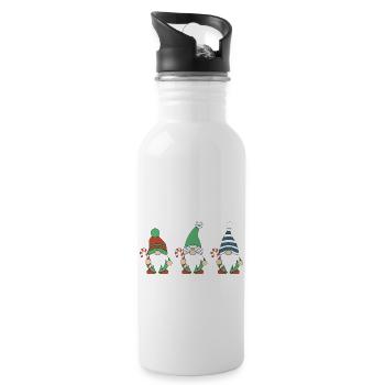 Drei Süße Weihnachtsgnomes - Trinkflasche mit integriertem Trinkhalm - Weiß - Rechts