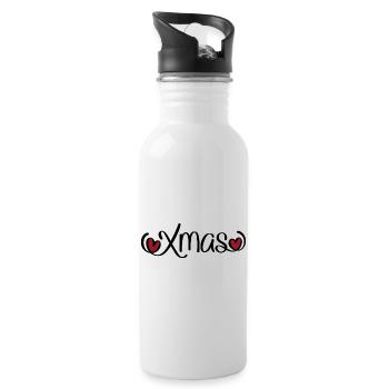 Christmas - Water bottle with straw - white - Right