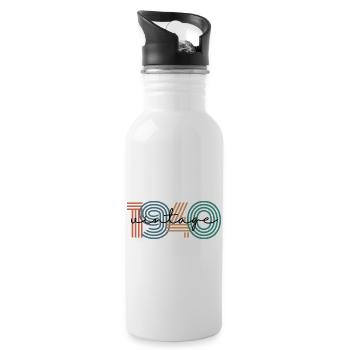 1940er Jahre Vintage Retro - Trinkflasche mit integriertem Trinkhalm - Weiß - Rechts