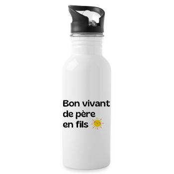 Bon vivant from father to son - dad gift - Water bottle with straw - white - Right