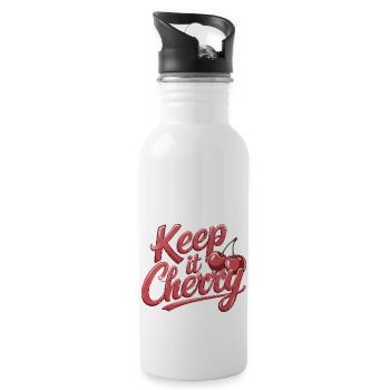 Keep It Cherry Cherries for a Cherry Fan - Water bottle with straw - white - Right