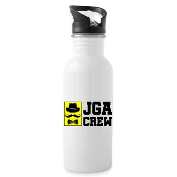 Bachelor Crew Bachelor Party Saying - Water bottle with straw - white - Right