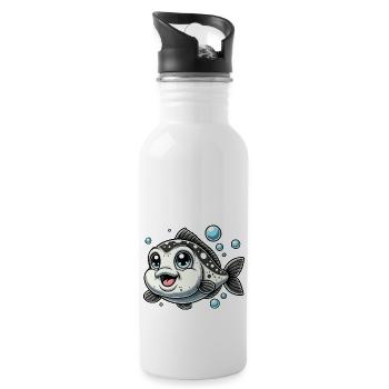 Kabeljau-Baby - Trinkflasche mit integriertem Trinkhalm - Weiß - Rechts