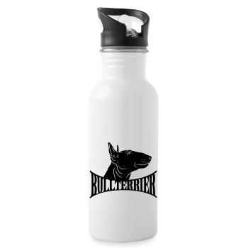 Tête de Bull Terrier avec lettrage - Gourde avec paille intégrée - blanc - Droite