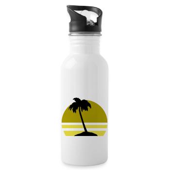 Île Palm - Gourde avec paille intégrée - blanc - Droite