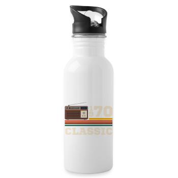 Anniversary 1970 retro classic - Water bottle with straw - white - Right