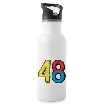 48 Nombre Coloré - Gourde avec paille intégrée - blanc - Droite