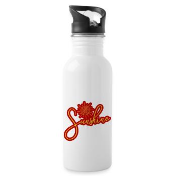Sunshine Sun Icon - Water bottle with straw - white - Right