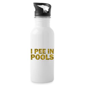 I Pee In Pools - Trinkflasche mit integriertem Trinkhalm - Weiß - Rechts