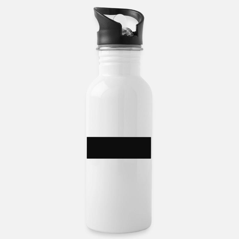 Rectangle abstrait en noir - Gourde avec paille intégrée - blanc