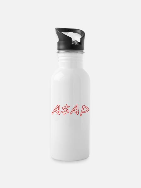 ASAP Neon Sketch Red - Gourde avec paille intégrée - blanc