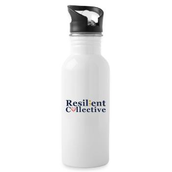 Resilient Collective Logo - Water bottle with straw - white - Right