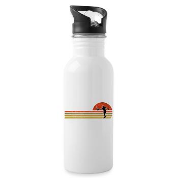 Retro Vintage Pedal - Water bottle with straw - white - Right