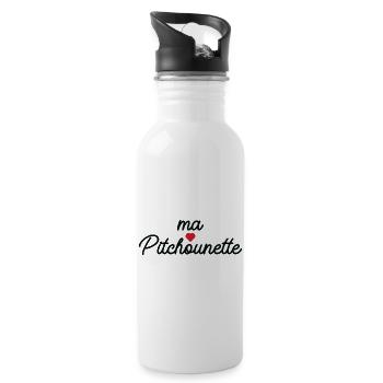 Ma Pitchounette Cœur Doux Script - Trinkflasche mit integriertem Trinkhalm - Weiß - Rechts