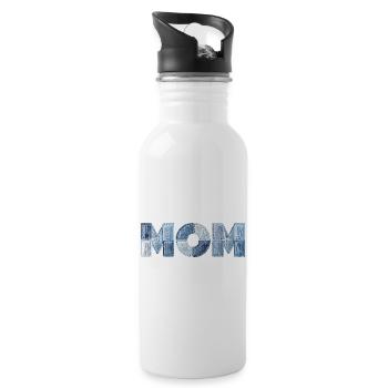 Patchwork Mom Lettering Gift for Mom - Water bottle with straw - white - Right