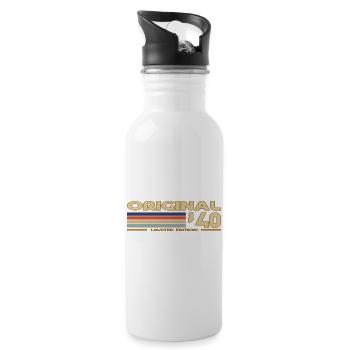 1940 - Water bottle with straw - white - Right