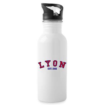 Lyon gegründet 1966 - Trinkflasche mit integriertem Trinkhalm - Weiß - Rechts