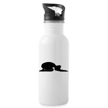 Child’s Pose Yoga Silhouette - Water bottle with straw - white - Right
