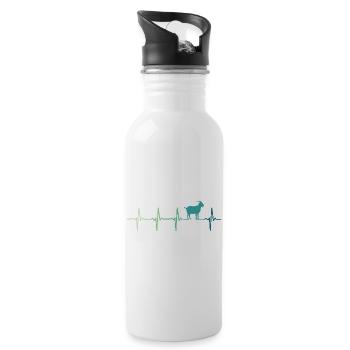 Goat heartbeat goats goat - Water bottle with straw - white - Right